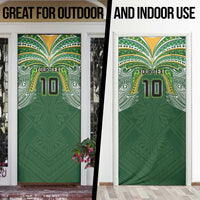 Custom Cook Islands Rugby League Door Cover Tatau Tribal Motifs-Dark Green Color - Polynesian Pride