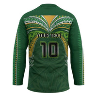 Custom Cook Islands Rugby League Hockey Jersey Tatau Tribal Motifs-Dark Green Color - Polynesian Pride