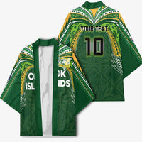 Custom Cook Islands Rugby League Kimono Tatau Tribal Motifs-Dark Green Color - Polynesian Pride