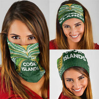 Cook Islands Rugby League Neck Gaiter Tatau Tribal Motifs-Dark Green Color - Polynesian Pride