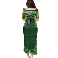 Custom Cook Islands Rugby League Puletasi Tatau Tribal Motifs-Dark Green Color - Polynesian Pride