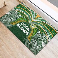 Cook Islands Rugby League Rubber Doormat Tatau Tribal Motifs-Dark Green Color - Polynesian Pride