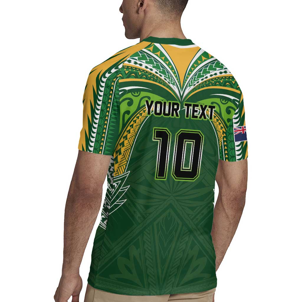 Custom Cook Islands Rugby League Rugby Jersey Tatau Tribal Motifs-Dark Green Color - Polynesian Pride