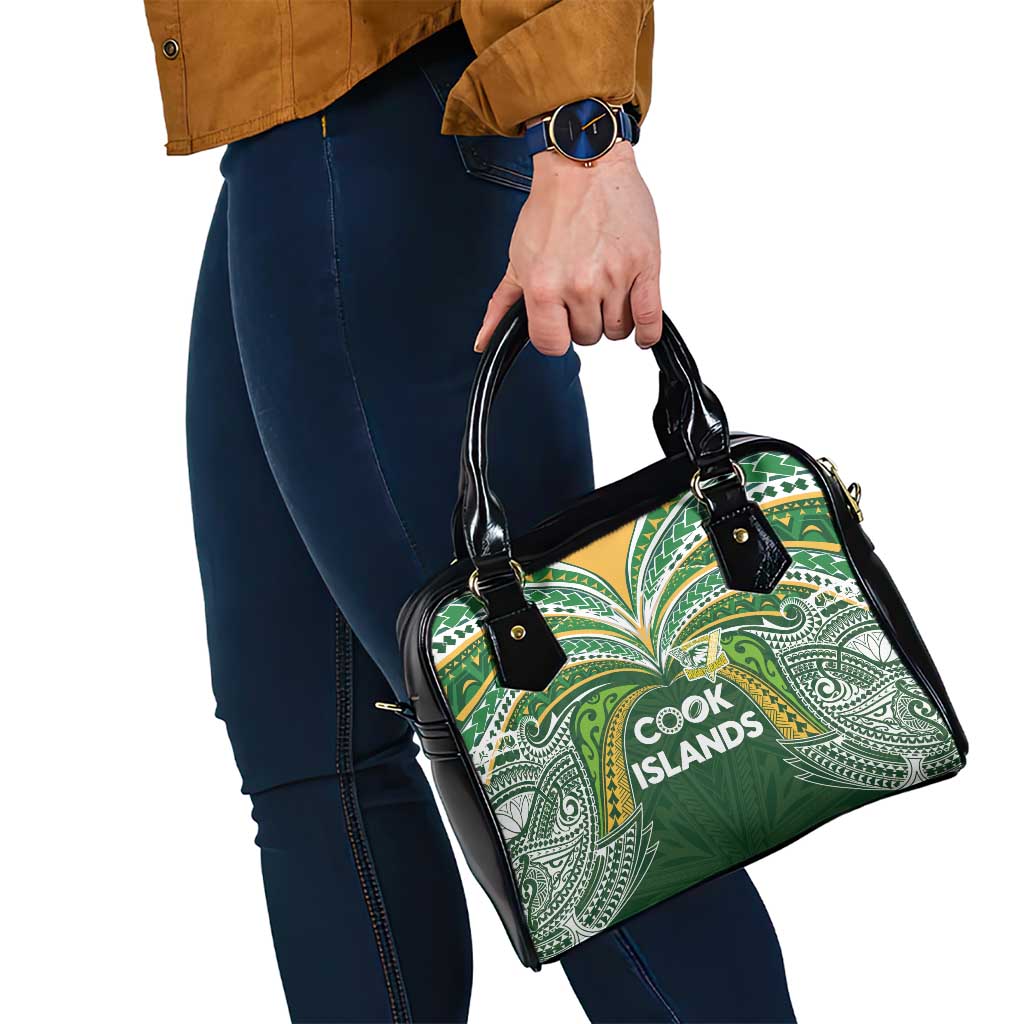 Cook Islands Rugby League Shoulder Handbag Tatau Tribal Motifs-Dark Green Color - Polynesian Pride