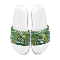 Cook Islands Rugby League Slide Sandals Tatau Tribal Motifs-Dark Green Color LT03 Green - Polynesian Pride
