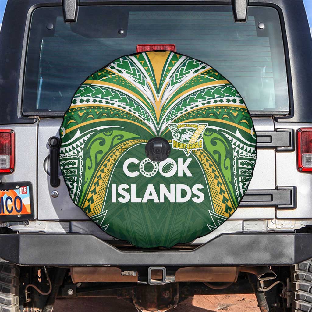 Cook Islands Rugby League Spare Tire Cover Tatau Tribal Motifs-Dark Green Color - Polynesian Pride