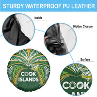 Cook Islands Rugby League Spare Tire Cover Tatau Tribal Motifs-Dark Green Color - Polynesian Pride