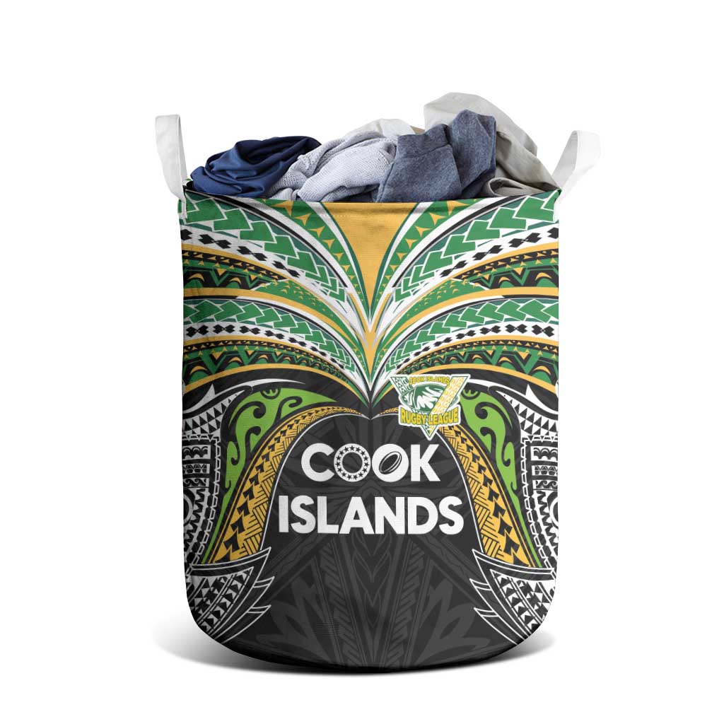 Cook Islands Rugby League Laundry Basket Tatau Tribal Motifs-Black Color - Polynesian Pride