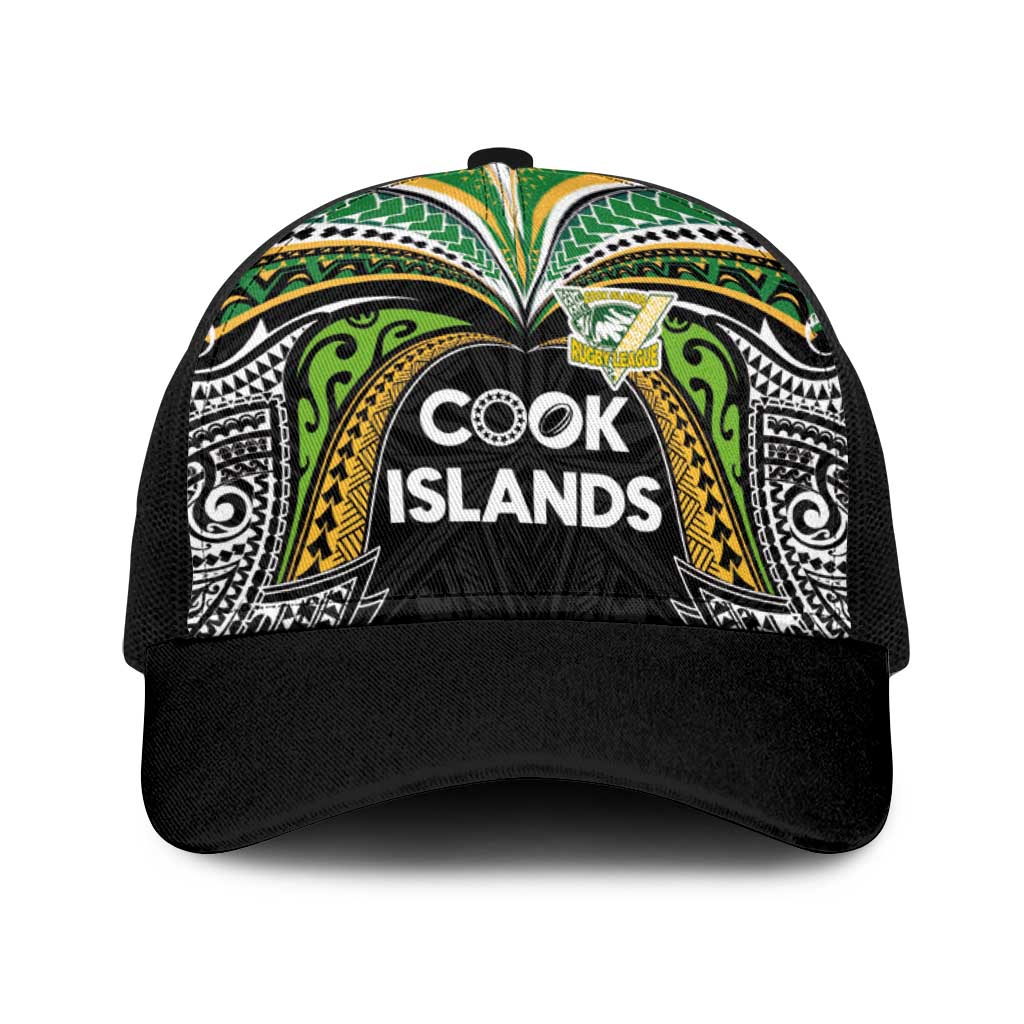 Cook Islands Rugby League Baseball Net Cap Tatau Tribal Motifs-Black Color - Polynesian Pride