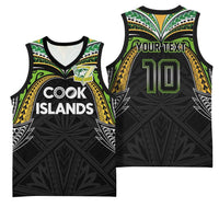 Custom Cook Islands Rugby League Basketball Jersey Tatau Tribal Motifs-Black Color - Polynesian Pride