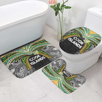 Cook Islands Rugby League Bathroom Set Tatau Tribal Motifs-Black Color - Polynesian Pride