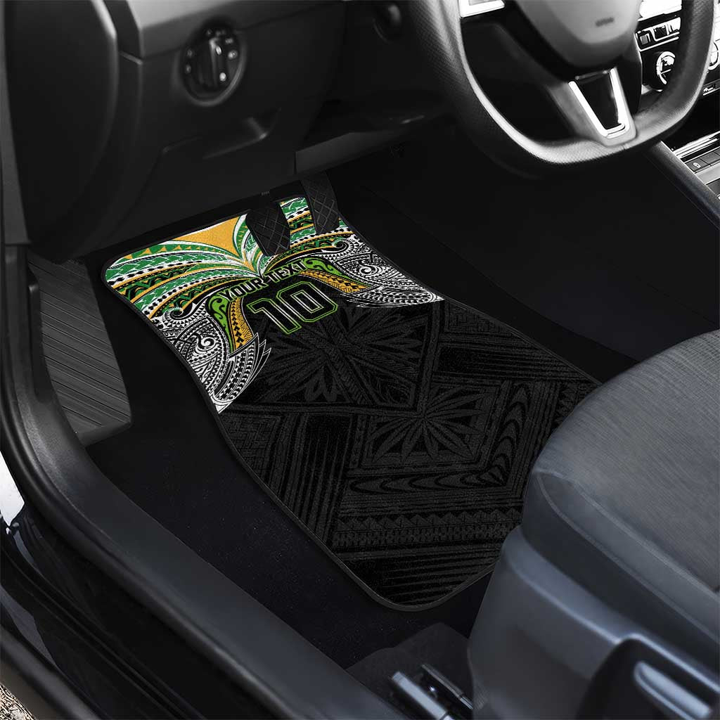 Custom Cook Islands Rugby League Car Mats Tatau Tribal Motifs-Black Color - Polynesian Pride