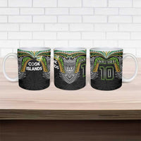Custom Cook Islands Rugby League Ceramic Mug Tatau Tribal Motifs-Black Color - Polynesian Pride