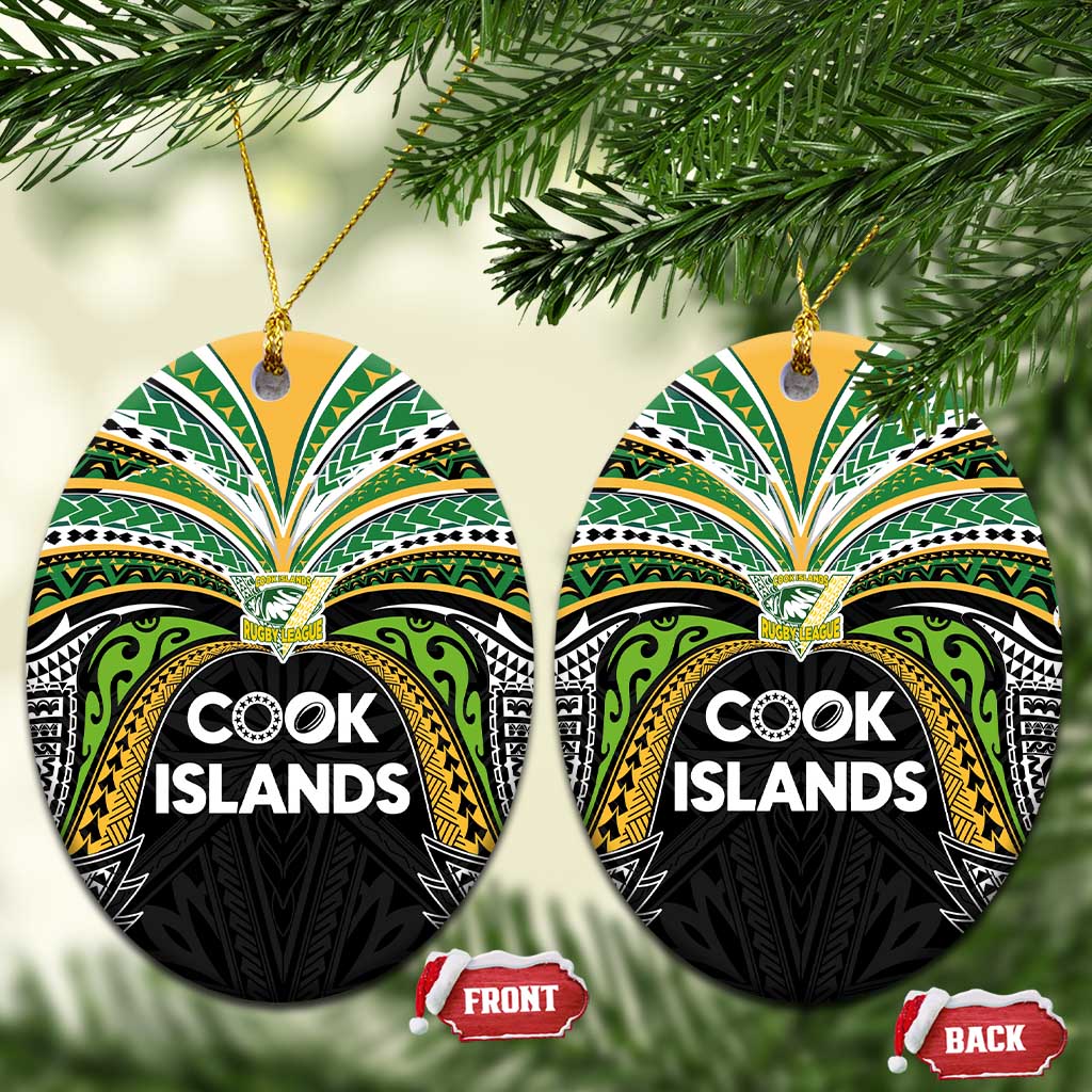 Cook Islands Rugby League Ceramic Ornament Tatau Tribal Motifs-Black Color - Polynesian Pride