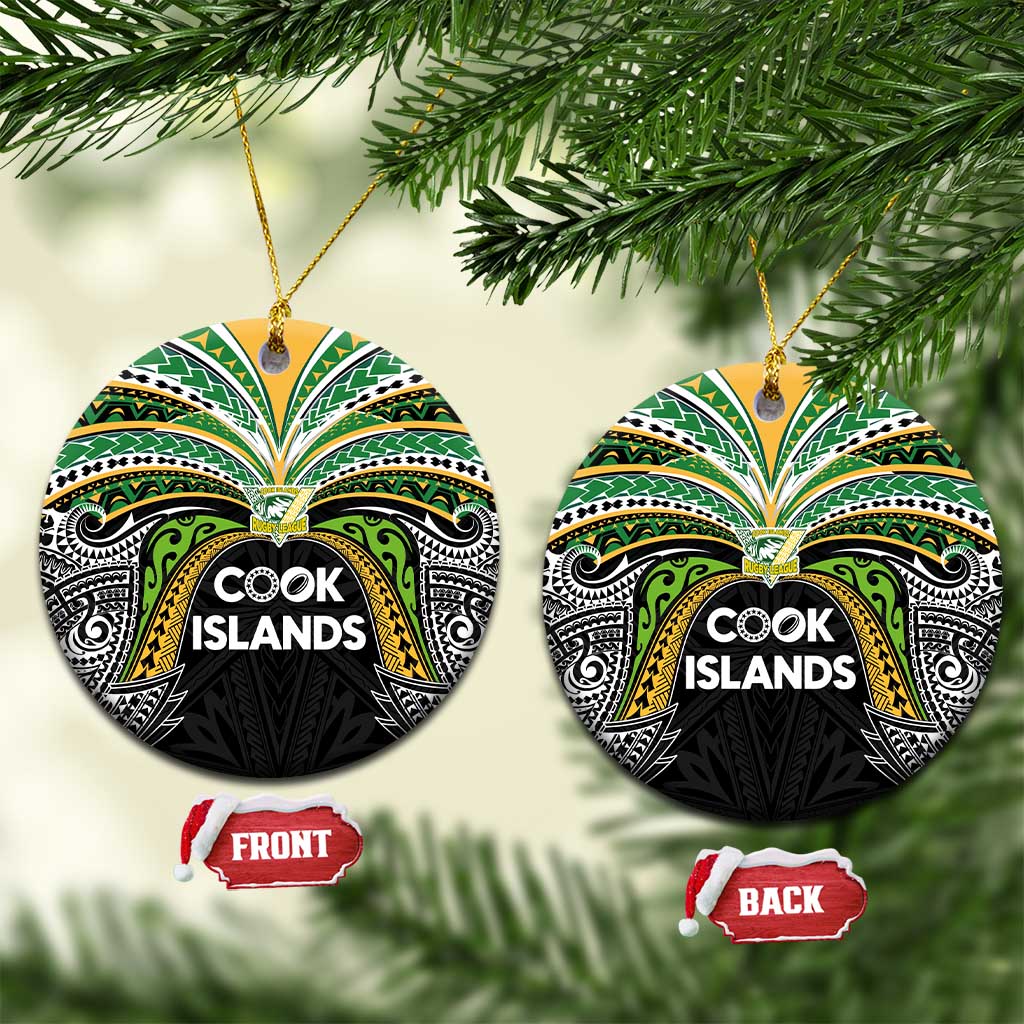 Cook Islands Rugby League Ceramic Ornament Tatau Tribal Motifs-Black Color - Polynesian Pride
