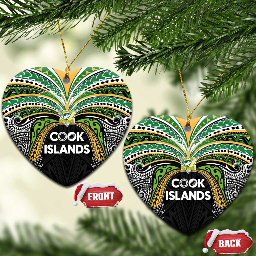 Cook Islands Rugby League Ceramic Ornament Tatau Tribal Motifs-Black Color - Polynesian Pride