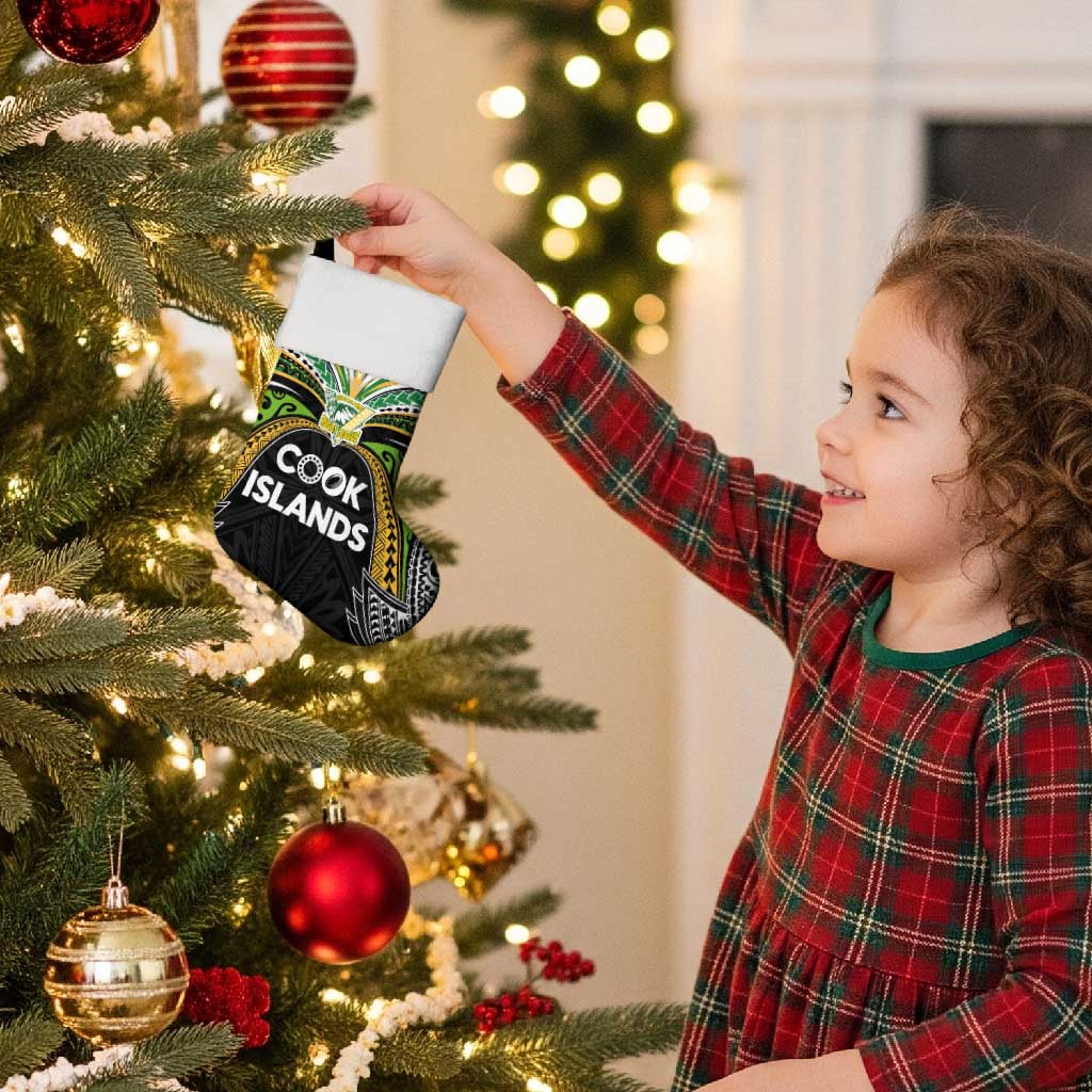 Cook Islands Rugby League Christmas Stocking Tatau Tribal Motifs-Black Color - Polynesian Pride