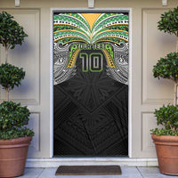 Custom Cook Islands Rugby League Door Cover Tatau Tribal Motifs-Black Color - Polynesian Pride