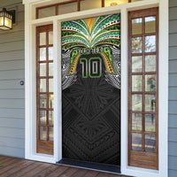 Custom Cook Islands Rugby League Door Cover Tatau Tribal Motifs-Black Color - Polynesian Pride