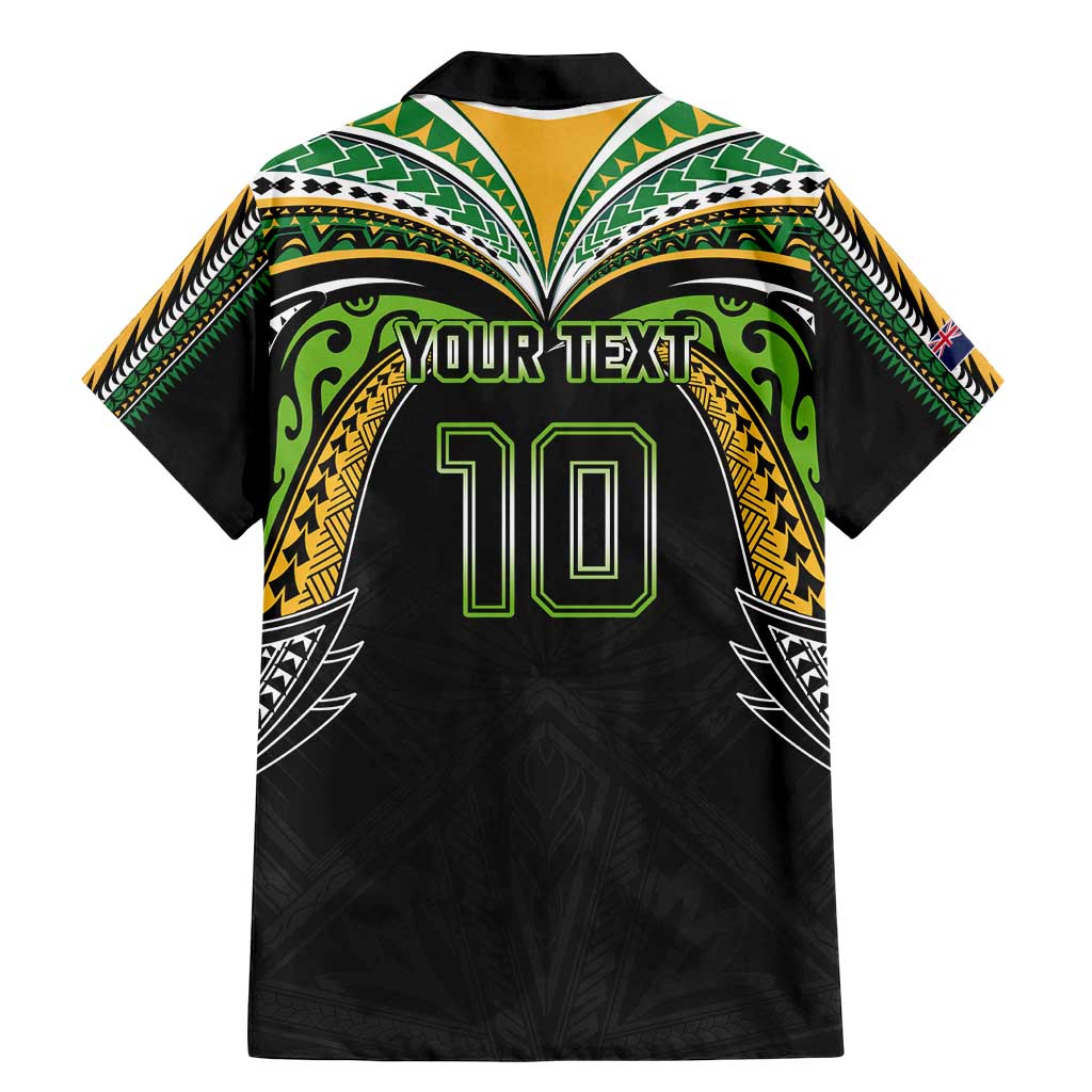 Custom Cook Islands Rugby League Family Matching Mermaid Dress and Hawaiian Shirt Tatau Tribal Motifs-Black Color - Polynesian Pride