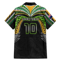 Custom Cook Islands Rugby League Family Matching Tank Maxi Dress and Hawaiian Shirt Tatau Tribal Motifs-Black Color LT03 - Polynesian Pride