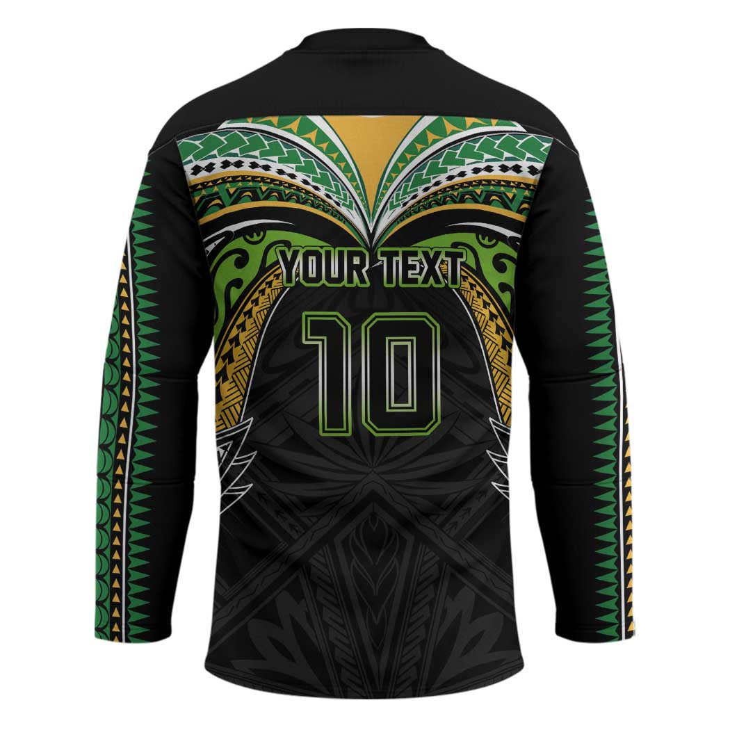 Custom Cook Islands Rugby League Hockey Jersey Tatau Tribal Motifs-Black Color - Polynesian Pride
