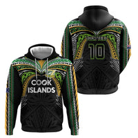 Custom Cook Islands Rugby League Hoodie Tatau Tribal Motifs-Black Color - Polynesian Pride