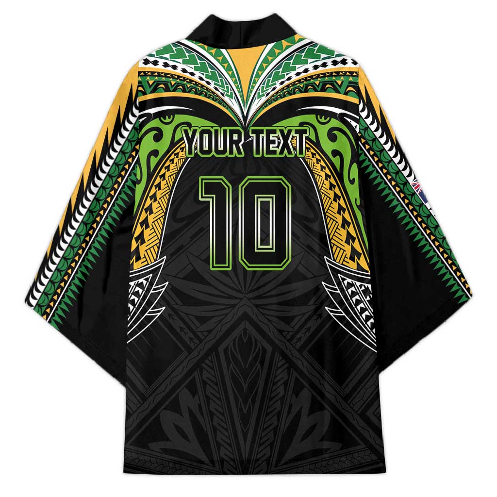 Custom Cook Islands Rugby League Kimono Tatau Tribal Motifs-Black Color - Polynesian Pride