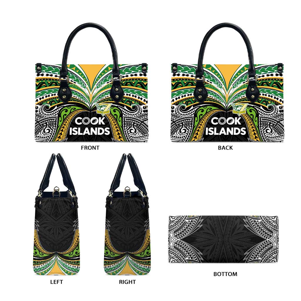 Cook Islands Rugby League Leather Bag Tatau Tribal Motifs-Black Color - Polynesian Pride