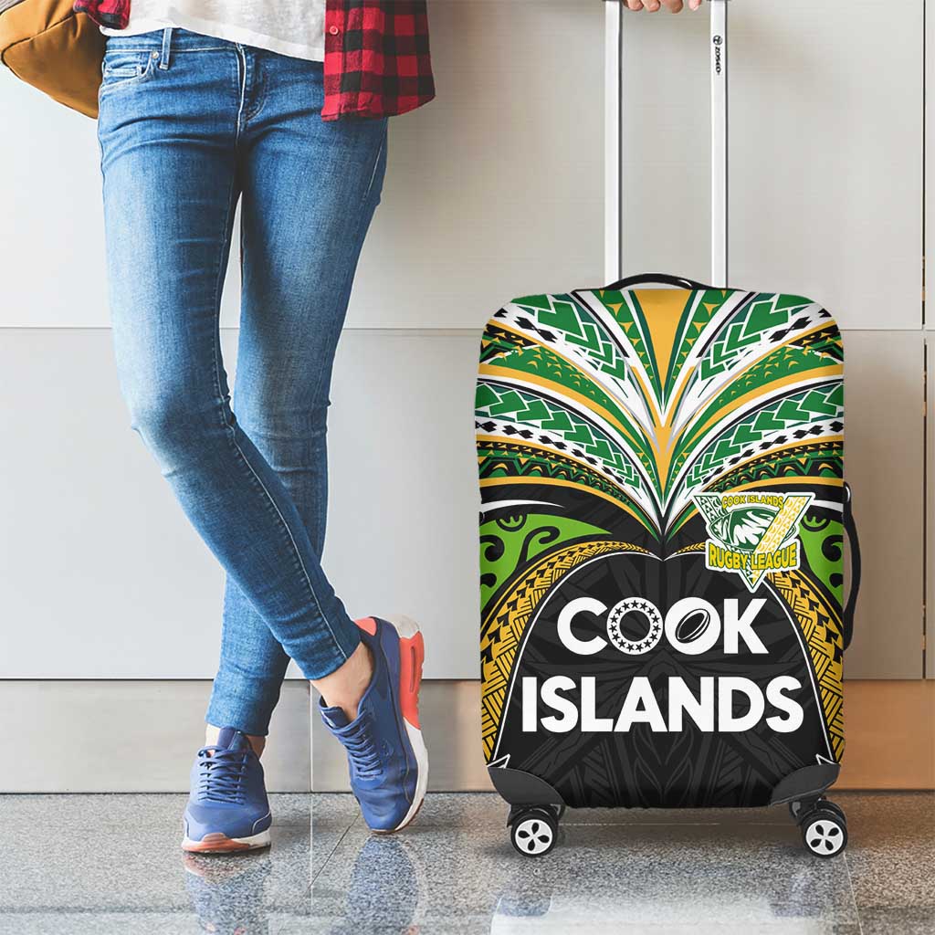 Cook Islands Rugby League Luggage Cover Tatau Tribal Motifs-Black Color - Polynesian Pride