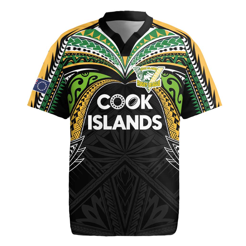 Custom Cook Islands Rugby League Rugby Jersey Tatau Tribal Motifs-Black Color - Polynesian Pride
