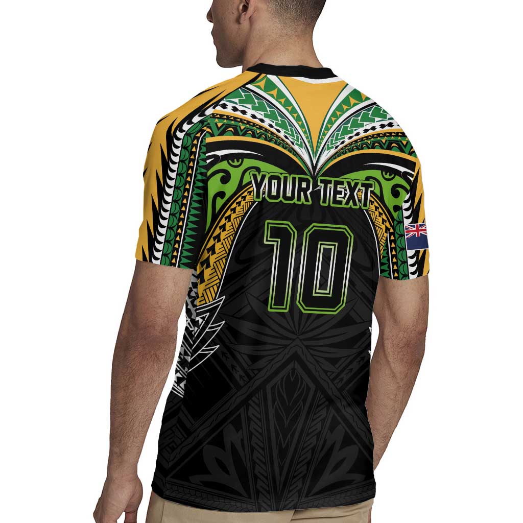Custom Cook Islands Rugby League Rugby Jersey Tatau Tribal Motifs-Black Color - Polynesian Pride