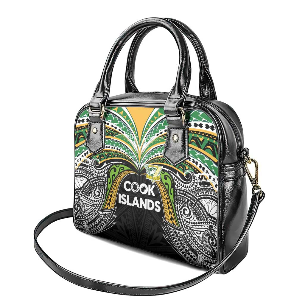 Cook Islands Rugby League Shoulder Handbag Tatau Tribal Motifs-Black Color - Polynesian Pride