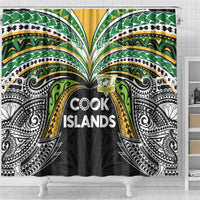 Cook Islands Rugby League Shower Curtain Tatau Tribal Motifs-Black Color - Polynesian Pride