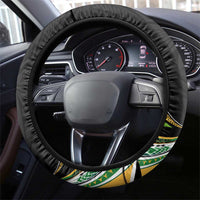 Cook Islands Rugby League Steering Wheel Cover Tatau Tribal Motifs-Black Color - Polynesian Pride