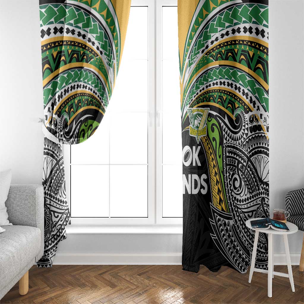 Cook Islands Rugby League Window Curtain Tatau Tribal Motifs-Black Color - Polynesian Pride