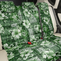 Hawaiian Quilt Pattern Back Car Seat Cover Hibiscus and Tribal Element Vintage Green Vibe LT03