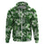 Hawaiian Quilt Pattern Hoodie Hibiscus and Tribal Element Vintage Green Vibe LT03 Zip Hoodie Green - Polynesian Pride