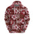 Hawaiian Quilt Pattern Zip Hoodie Hibiscus and Tribal Element Vintage Red Vibe LT03 - Polynesian Pride