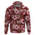 Hawaiian Quilt Pattern Zip Hoodie Hibiscus and Tribal Element Vintage Red Vibe LT03 Pullover Hoodie Red - Polynesian Pride