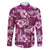 Hawaiian Quilt Pattern Family Matching Mermaid Dress and Hawaiian Shirt Hibiscus and Tribal Element Vintage Pink Vibe LT03 Dad's Shirt - Long Sleeve Pink - Polynesian Pride