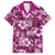 Hawaiian Quilt Pattern Hawaiian Shirt Hibiscus and Tribal Element Vintage Pink Vibe LT03 Pink - Polynesian Pride