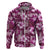 Hawaiian Quilt Pattern Hoodie Hibiscus and Tribal Element Vintage Pink Vibe LT03 Zip Hoodie Pink - Polynesian Pride