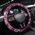 Hawaiian Quilt Pattern Steering Wheel Cover Hibiscus and Tribal Element Vintage Pink Vibe LT03 Universal Fit Pink - Polynesian Pride