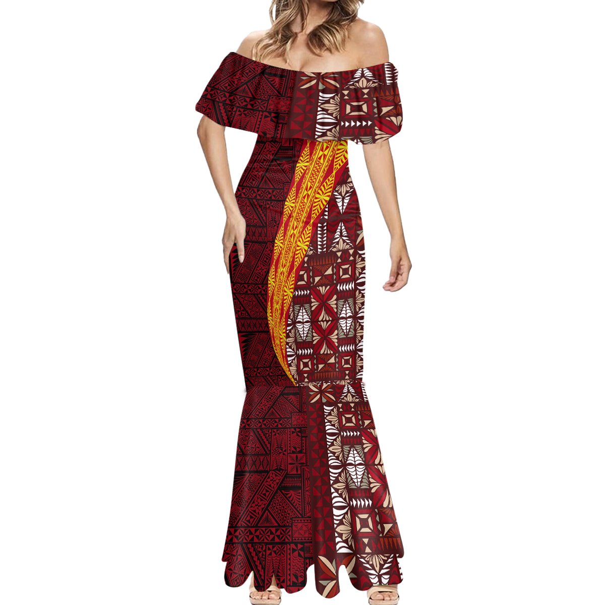 Tonga Feletoa Kupesi Fakatonga Mermaid Dress LT03 - Polynesian Pride