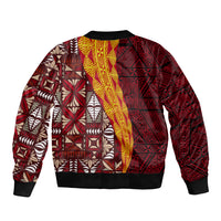 Tonga Feletoa Kupesi Fakatonga Sleeve Zip Bomber Jacket LT03 - Polynesian Pride