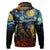 New Zealand and Australia ANZAC Day Hoodie Kiwi Bird and Kangaroo Soldier Starry Night Style LT03 Pullover Hoodie Black - Polynesian Pride