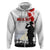 Tokelau ANZAC Day Hoodie Lest We Forget Red Poppy Flowers and Soldier LT03 Zip Hoodie White - Polynesian Pride