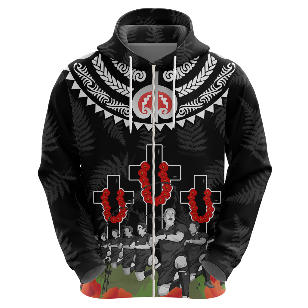 New Zealand ANZAC Day Hoodie Lest We Forget Haka Dance Respect LT03 - Polynesian Pride