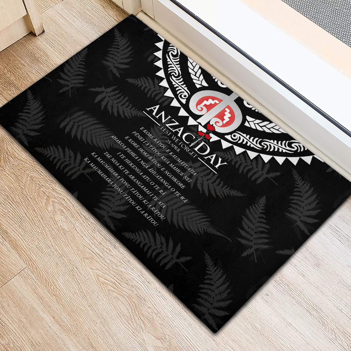 New Zealand ANZAC Day Rubber Doormat Lest We Forget Haka Dance Respect LT03 - Polynesian Pride